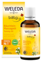 WELEDA Baby Calendula pilvuko masažo aliejus pilvuko masažui kūdikiams, 50 ml