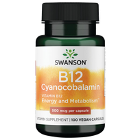 SWANSON Vitaminas B12 kapsulės, 100 vnt.
