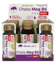 OLIMP LABS Chela - Mag B6 Forte Shot (25 ml) Cherry ampulės, 9 vnt.