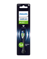 PHILIPS Sonicare Optimal White (juodas) elektrinių dantų šepetėlių galvutės, 4 vnt.