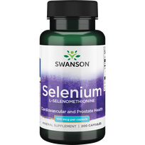 SWANSON Selenas 100 Mcg, imuninės sistemos stiprinimui, kapsulės, 200 vnt.