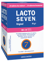 LACTO SEVEN Original gerosios bakterijos tabletės, 120 vnt.