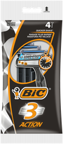 BIC 3 Action vienkartiniai skustuvai, 4 vnt.