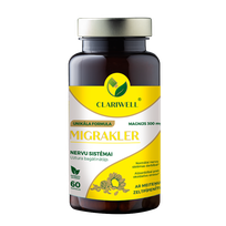 CLARIWELL Migrakler Su Vaistiniais Skaisteniais Ir Magniu kapsulės, 60 vnt.