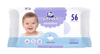 HAPPY   Panda Sensitive  drėgnos servetėlės, 56 vnt.