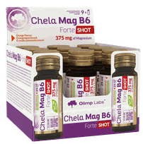 OLIMP LABS Chela - Mag B6 Forte Shot (25 ml) Orange ampulės, 9 vnt.