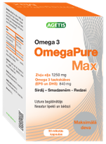 OMEGAPURE MAX OmegaPure Max minkštos gelio kapsulės, 60 vnt.