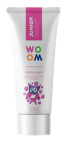 WOOM JUNIOR BUBBLE GUM kramtomosios gumos skonio nuo 6 m. dantų pasta, 50 ml