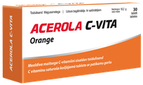 VITABALANS Acerola C-vita Orange kramtomosios tabletės, 30 vnt.