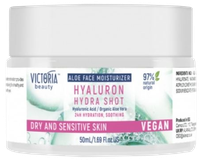 VICTORIA BEAUTY   Hydra Shot drėkinantis ir odą raminantis, jautriai odai veido kremas, 50 ml