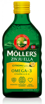 MOLLERS Omega 3, citrinų skonio  žuvų taukai, 250 ml
