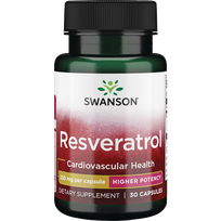 SWANSON Resveratrolis 250 Mg, širdies ir kraujagyslių sistemos funkcijai palaikyti, kapsulės, 30 vnt.
