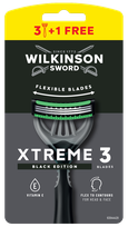WILKINSON SWORD Xtreme 3 Black Men's vienkartiniai skustuvai, 4 vnt.