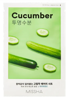 MISSHA Airy Fit Cucumber, su agurkų ekstraktu veido kaukė, 19 g