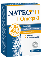 NATEO NATEO D +Omega -3 imunitetui kapsulės, 60 vnt.