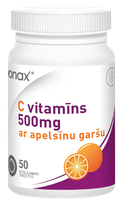 JONAX C vitaminas su apelsinų skoniu tabletės, 50 vnt.