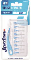 JORDAN Brush Between M (0.6 mm) tarpdančių šepetėlis, 10 vnt.