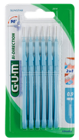 GUM BI-Direction 0.9 mm  tarpdančių šepetėlis, 6 vnt.