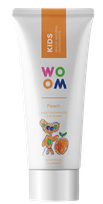 WOOM KIDS PEACH persikų skonio, 3–8 m. dantų pasta, 50 ml