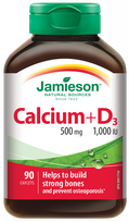JAMIESON Calcium +D3 tabletės, 90 vnt.