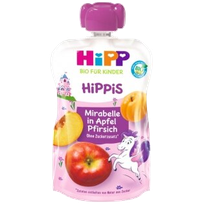 HIPP obuoliai, slyvos, persikai, nuo 1 metų tyrės, 100 g