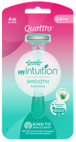 WILKINSON SWORD Quattro For Women Sensitive Comfort vienkartiniai skustuvai, 3 vnt.