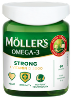 MOLLERS Strong + Vitamin D 2000IU kapsulės, 60 vnt.