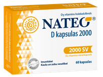 NATEO NATEO D 2000 kapsulės, 60 vnt.