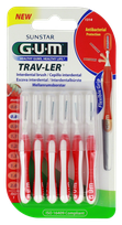 GUM Trav-Ler 0,8 mm tarpdančių šepetėlis, 6 vnt.
