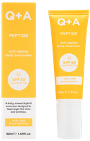 Q+A Peptide Anti-Ageing SPF50 apsauginis kremas nuo saulės, 50 ml