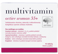 NEW NORDIC MULTIVITAMIN ACTIVE WOMAN 55+ tabletės, 90 vnt.