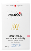 SWISS OVIT Magnesium Malate 150 mg + Vit. B6 kapsulės, 30 vnt.