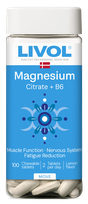 LIVOL  Extra Magnija Citrat +B6 kramtomosios tabletės, 100 vnt.