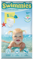 MOLTEX Swimmies S ( 4-9 Kg) sauskelnės, 12 vnt.