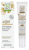 SO BIO ETIC Argan Anti-Aging Eyes & Lips akių ir lūpų kremas, 15 ml