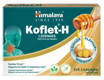 HIMALAYA Koflet-H Ginger pastilės, 12 vnt.