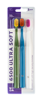 WOOM 6500 Ultra Soft labai minkštas dantų šepetėlis, 3 vnt.