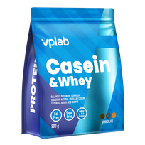 VPLAB Casein & Whey baltymų mišinys sportininkams, šokolado skonio, milteliai, 500 g