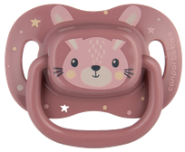 CANPOL BABIES Cute Animals  6-18 mėn, rausvas silikoninis čiulptukas, 1 vnt.