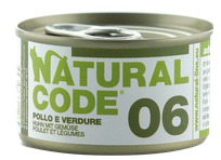 NATURAL CODE 06 vištienos ir daržovių konservai katėms, 85 g