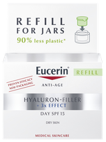 EUCERIN Hyaluron-Filler sausai odai SPF 15, papildymo pakuotė, dieninis  veido kremas, 50 ml