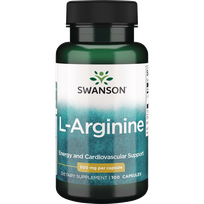SWANSON L-argininas 500 Mg, imuninės sistemos stiprinimui, kapsulės, 100 vnt.
