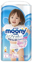 MOONY Airfit L 9-14 kg sauskelnės, 44 vnt.