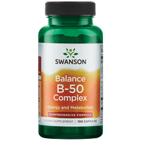 SWANSON Vitaminų B kompleksas kapsulės, 100 vnt.