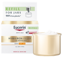 EUCERIN Hyaluron Filler + Elasticity, SPF 30, Refill veido kremas, 50 ml