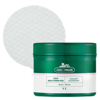 VT COSMETICS Cica švelniai eksfolijuojantys ir drėkinantys medvilniniai diskeliai, 60 vnt.