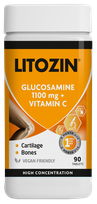 LITOZIN Glucosamine 1100mg+Vit C  kapsulės, 90 vnt.