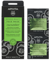APIVITA Express Beauty Intensive Moisturization with Cucumber (8 ml) veido kaukė, 2 vnt.