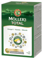 MOLLERS Total Omega-3 širdžiai, smegenims, akims ir imunitetui tabletės + kapsulės, 56 vnt.