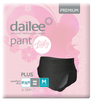 DAILEE Lady Premium Black Plus M sauskelnės-kelnaitės, 15 vnt.